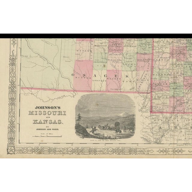 Map of Missouri and Kansas with Railroads and Frontier Trails, 1864 For Sale - Image 6 of 10