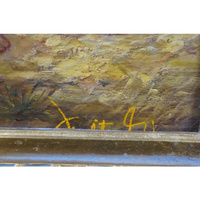 Late 20th Century At the Edge of the Brook Oil Painting After William-Adolphe Bouguereau 24" For Sale - Image 4 of 11