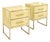 Butter Yellow Murano Glass Nightstands with Brass Loop Bases from Justfurnituress SRL, Set of 2 For Sale