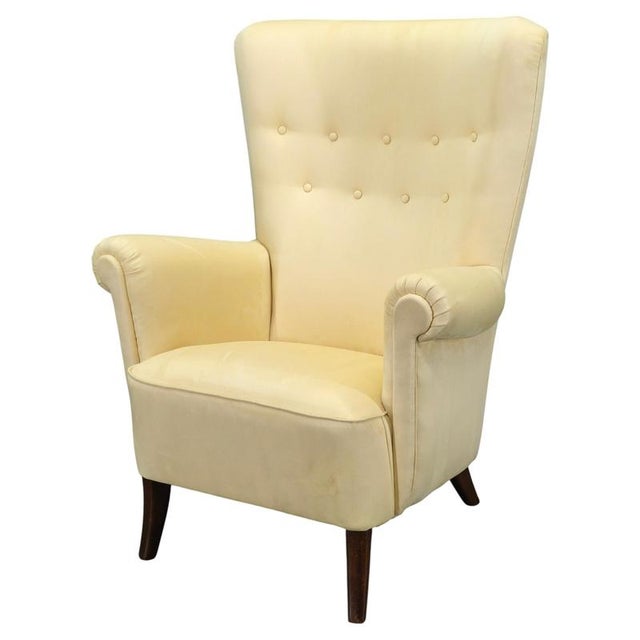 Danish High Back Wing Lounge Chair, 1950s For Sale - Image 13 of 13