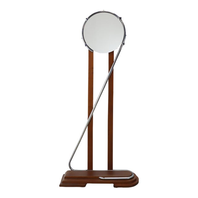 Chromed Mirror Bauhaus Style. For Sale