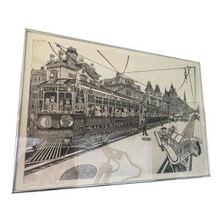 1970s Bruce McCombs Etching, Framed For Sale