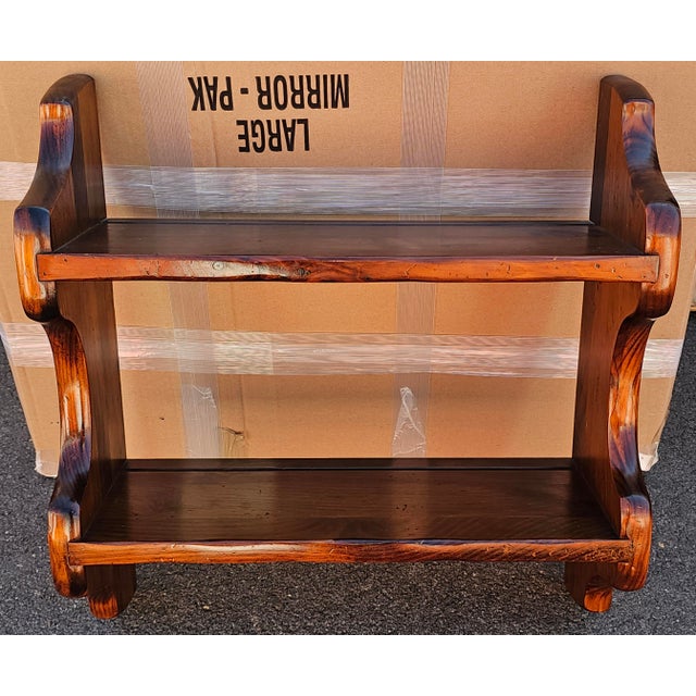 Mid-Century Modern Mid 20th Century Antique Solid Pine Wall Shelves For Sale - Image 3 of 7