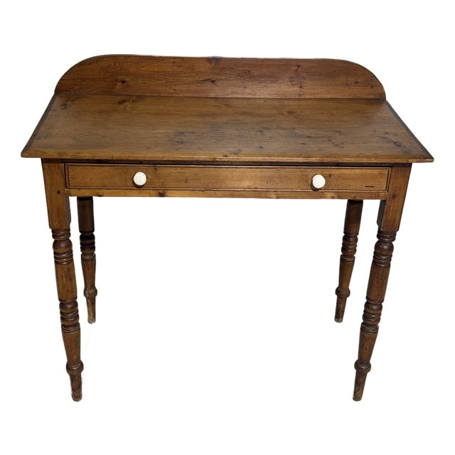 Antique Pine Wash Stand / Desk With Drawer and Lip From England For Sale