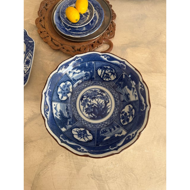 Andrea by Sadek Blue and White Chinoiserie Bowl 7.5 Inch Decorative Porcelain Dish For Sale - Image 10 of 11