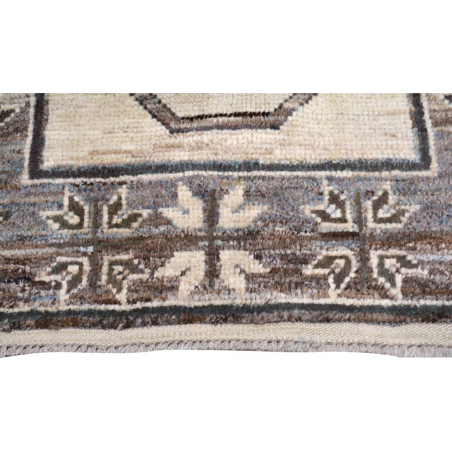 Art Deco Oushak Hand Knotted Wool Rug, 2'10"x9'8" For Sale - Image 3 of 5