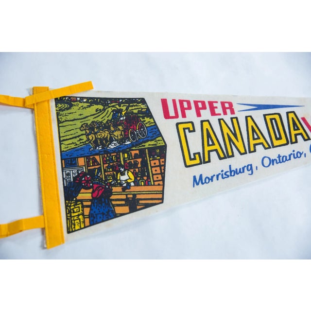 :: Felt Banner Pennant for Upper Canada Village of Morrisburg Ontario Canada featuring graphic of horse and buggy and...