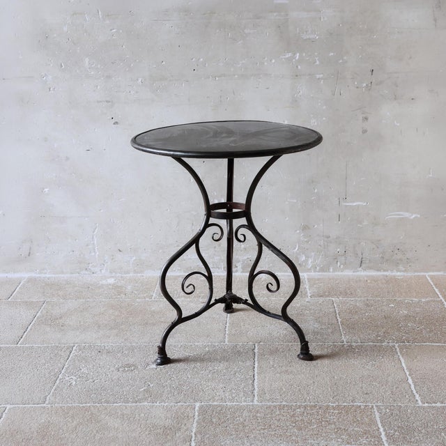 French Antique Arras Bistro Table in Wrought Iron with Horseshoe Feet, 1890s For Sale - Image 12 of 12