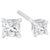 Contemporary AGS Certified 18K White Gold 1.0 Cttw 4-Prong Set Princess-Cut Solitaire Diamond Screw Back Stud Earrings (E-F Color, SI2-I1 Clarity) For Sale - Image 3 of 6