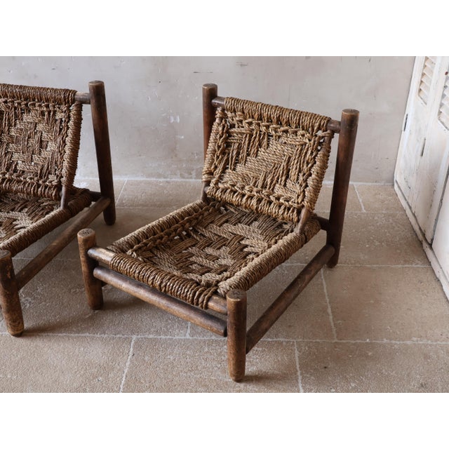 Wood Lounge Chairs by Audoux Et Minet for Vibo Vesoul, 1950s, Set of 2 For Sale - Image 7 of 10