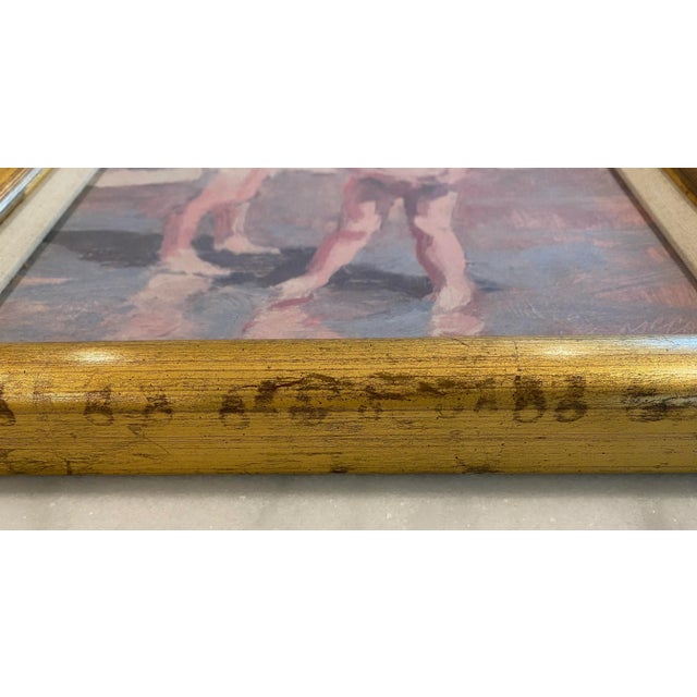 Late 20th Century Painting of Children at the Beach by Dan McCaw For Sale - Image 10 of 12
