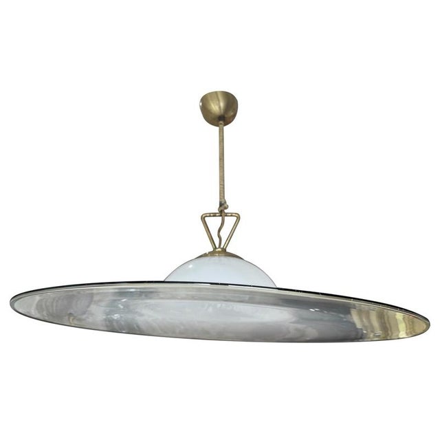 White Murano Glass Suspension attributed to Vistosi, Italy, 1980 For Sale - Image 11 of 11