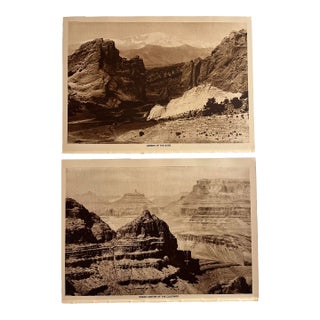 1913 Antique Images Grand Canyon Garden of Gods Set/2 For Sale