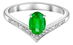 Oval Emerald 14k Gold Ring - 6 Us Size