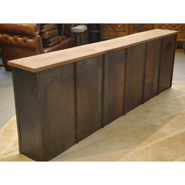 Wood Six-Column Filing Cabinet with Oak Top by Strafor, 1950s For Sale - Image 7 of 16