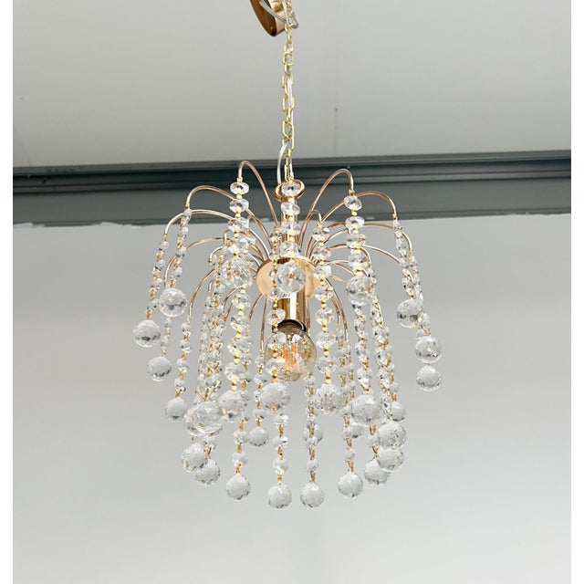 Metal Italian Crystal Chandelier from Swarovski, 2000s For Sale - Image 7 of 16
