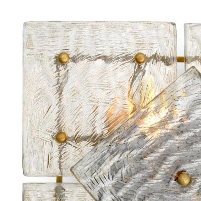 Geometric Wall Lamps in Brass and Handblown Glass, Set of 2 For Sale - Image 4 of 8