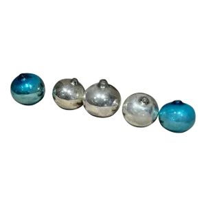 1960s Set of Five Hand Blown Mercury Glass Gazing Spheres Mexico