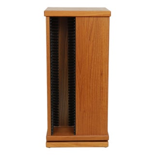 Mid Century Modern Rotating CD Rack For Sale