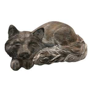 Vintage Cast Iron Sleeping Fox Statue
