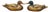 Mid 20th Century Chinese Hand-Carved Wood Mallard Drake and Hen Duck Decoys Pair 10" For Sale