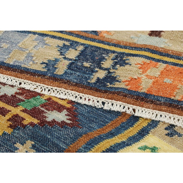 Textile Rug & Kilim’s Dhurrie Runner Rug in Colorful Geometric Patterns For Sale - Image 7 of 7
