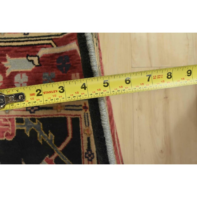 Heriz Rug 6’1” X 8’10” Green Wool Vintage Traditional Hand-Knotted Carpet For Sale - Image 13 of 15