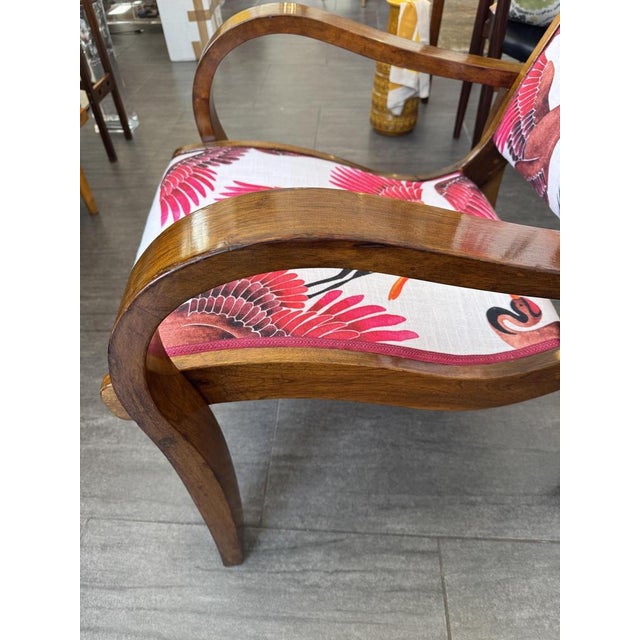 Vintage Armchair in Brown and Fuchsia, 1930s For Sale - Image 6 of 10