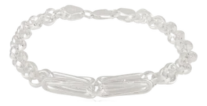 Contemporary Solid Silver Handmade Chain Bracelet- Daily Wear Jewelry