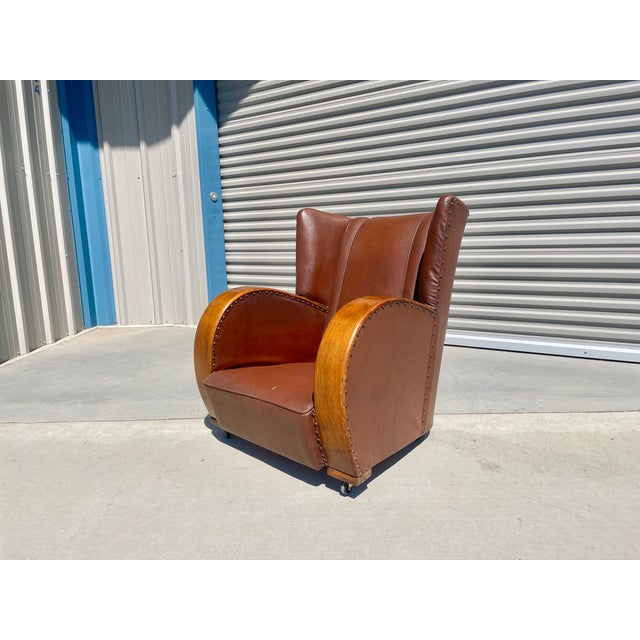 Vintage Art Deco Vinyl Lounge Chairs Set of 2 Chairish