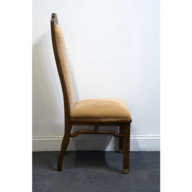 Late 20th Century Bernhardt Furniture Solid Walnut Asian Chinoiserie Style Dining Side Chair For Sale - Image 5 of 9