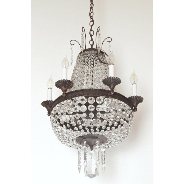 Traditional Early 20th Century Grand Prospect Hall Empire Crystal Chandelier For Sale - Image 3 of 14