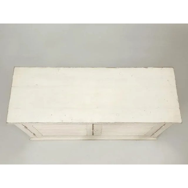 Country French Louvered Cabinet or Low Buffet For Sale - Image 4 of 11