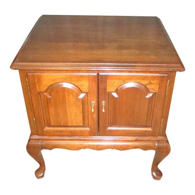 1980s Ethan Allen Georgian Court Square Cherry Cabinet Chairish