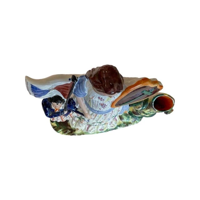 Mid 19th Century Staffordshire "Band of Hope" Spill Vase With Woman and Boy For Sale In Austin - Image 6 of 8