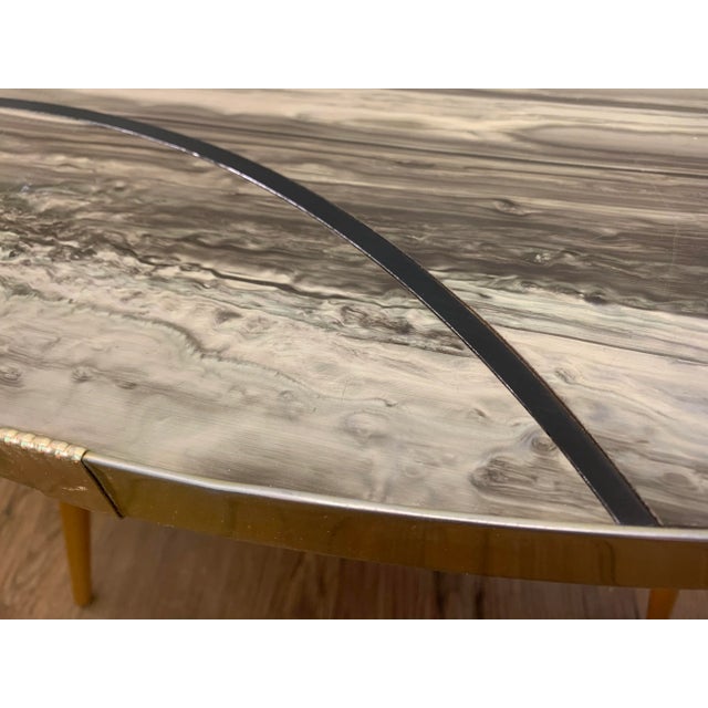 Metal Kidney-Shaped Flower Table or Plant Stand in Formica, 1950s For Sale - Image 7 of 12