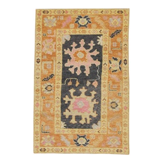 Modern Turkish Oushak Rug 3' x 4'7" For Sale