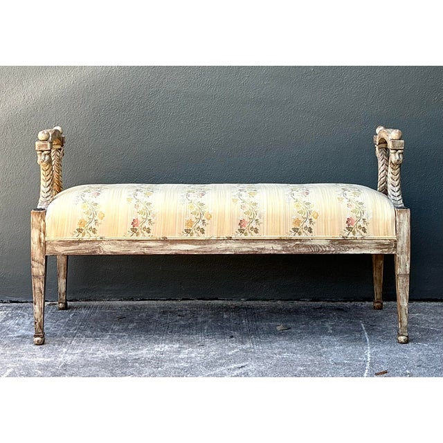 Infuse your home with classical grandeur using this vintage Neoclassical tiger head bench. Drawing inspiration from the...