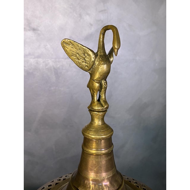 Antique Copper and Brass Brazier with Perforated Lid, 1890s For Sale - Image 4 of 9