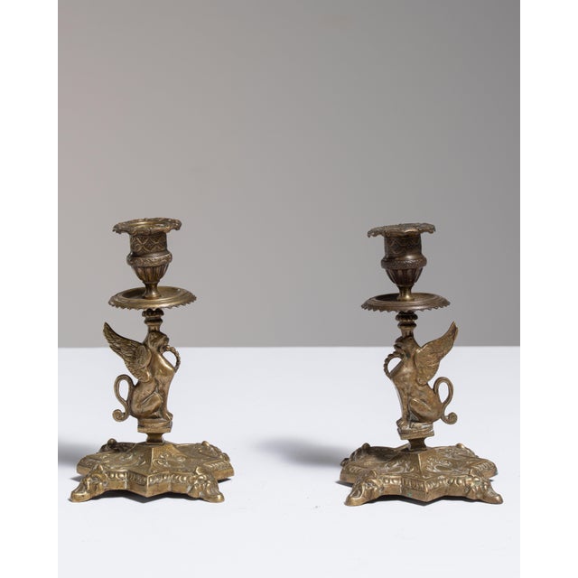 Brass 19th Century France Napoleon III Brass Candlestick For Sale - Image 8 of 15