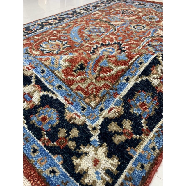 Contemporary 9x12 Rustic Oriental Red Traditional Floral Hand Knotted Wool Carpet Rug For Sale - Image 3 of 5