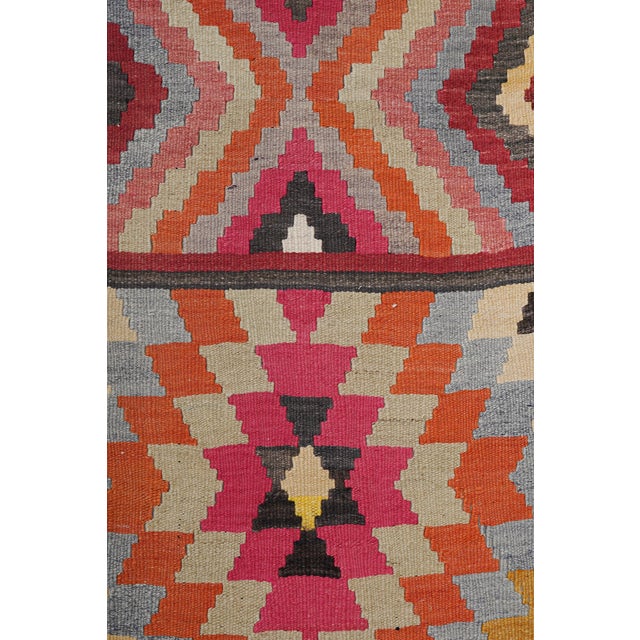 1960s Turkish Pink Kilim Runner 2'6'' X 12'4'' For Sale - Image 5 of 10