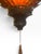 Vintage Amber Glass Swag Pendant Light With Ornate Brass-Tone Fittings For Sale In Buffalo - Image 6 of 7
