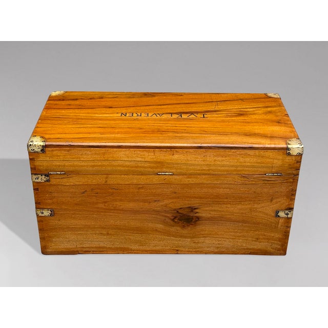 Late 19th Century Camphor Wood Campaign Trunk, 1880s For Sale - Image 5 of 11