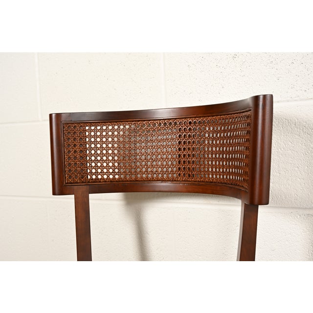 Michael Taylor for Baker Furniture Klismos Cherry Wood and Cane Side Chairs or Dining Chairs, Newly Refinished For Sale - Image 9 of 15