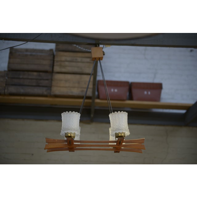 Brown Scandinavian Crystal Paste Chandelier, 1960s For Sale - Image 8 of 14