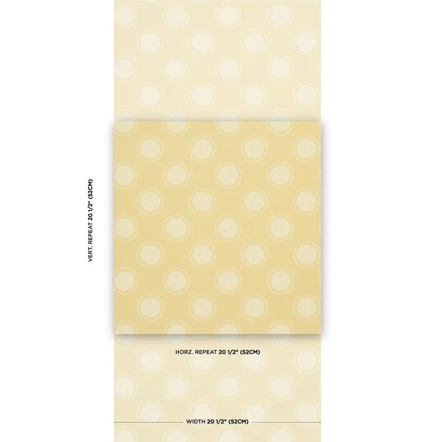 Inspired by a vintage rubber stamp with a circular pattern, Neisha Crosland's Watermark wallpaper groovy ringed polka dots...