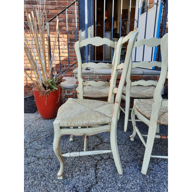 Mid 20th Century Painted Rush Seat Dining Chairs Set of 4 Chairish
