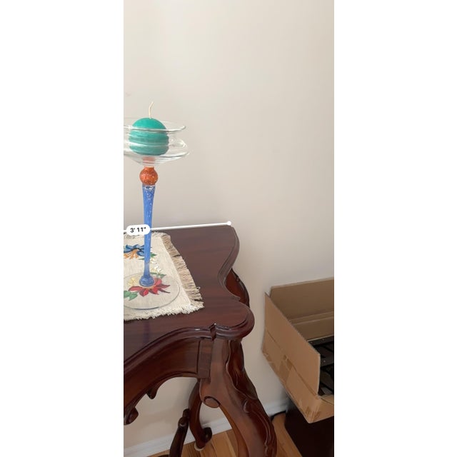 1980s Vintage Solid Mahogany Heavily Carved Side Table Entrance For Sale - Image 5 of 10