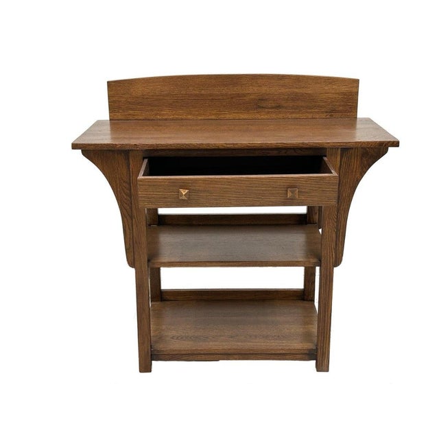 Mission 2 Drawer and Open Shelves Sideboard / Console Table - Walnut For Sale - Image 11 of 13